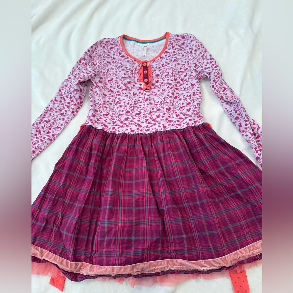 Matilda Jane Pink Floral and Plaid Dress